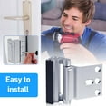 thumbnail image 6 of Lumiadot 2Pack Home Security Door Reinforcement Lock Childproof, Add High Security to Home Prevent Unauthorized Entry, Aluminum Construction Finish, Silver, 6 of 7