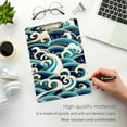 thumbnail image 4 of FMSHPON Blue Ocean Wave Vintage Ocean Clipboard Hardboard Wood Nursing Clip Board and Pull for Standard A4 Letter 13x9 inches, 4 of 7
