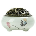 thumbnail image 2 of Ceramic Buddhism Incense Burner Censer Holder Stove For Coil Incenses Home Decor, 2 of 5