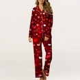 thumbnail image 2 of SJLDQY Valentines Women's Pajamas Set 2 Peice Pjs Set for Women Valentine's Day Love Heart Graphic Long Sleeve Pajama Tops Pants Soft Comfy Homewear Sleepwear Outfits, 2 of 7