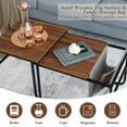 thumbnail image 6 of YYAo Coffee Table Butcher Block Top Large Accent Table,Set of 2 Nesting Coffee Tables with Side Pocket for Living Room Bedroom-Rustic Brown, 6 of 8