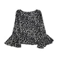 thumbnail image 1 of Karen Kane Blusa de leopardo para mujer, gris, mediana, 1 of 1
