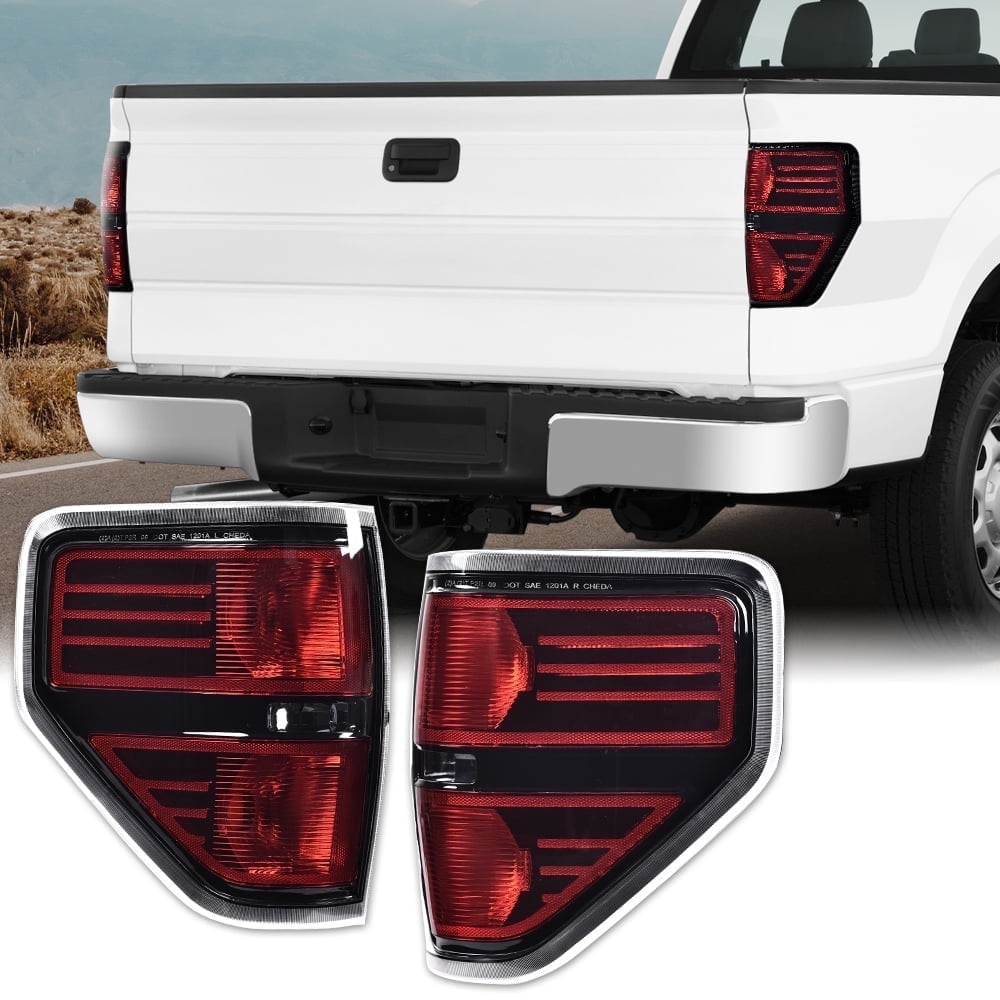 Rear Tail Lights Fit for Ford F150 2009-2014 Brake Light Lamps Side Marker Lights Trim Tail Lamps