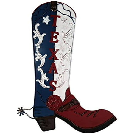 

Urbalabs Texas Metal Boot Outdoor Wall Decor Barn Star Western Decor Western Stars Wall Decor Lonestar Decor (Texas Boot Painted)