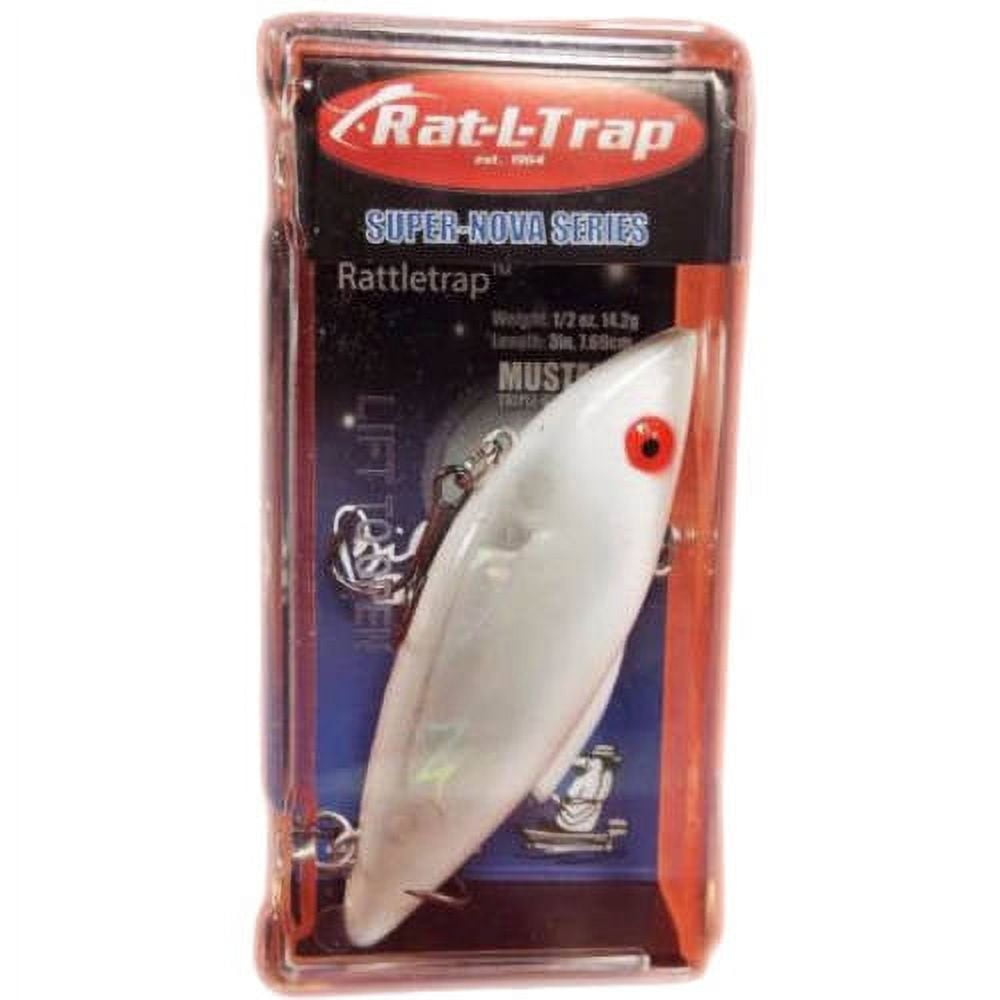 (2 pack) Bill Lewis Rat-L-Trap Nova Lipless Crankbait 2.5" 1/4 oz. - White Glass Nova