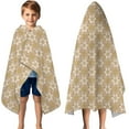 thumbnail image 3 of Golden Christmas Pattern Hooded Bath Towel，50"x30" for Ages 3 To 12 Kids, Quick Dry Lightweight Soft Microfiber Hood Beach Towel Cover Up for Kids, 3 of 7