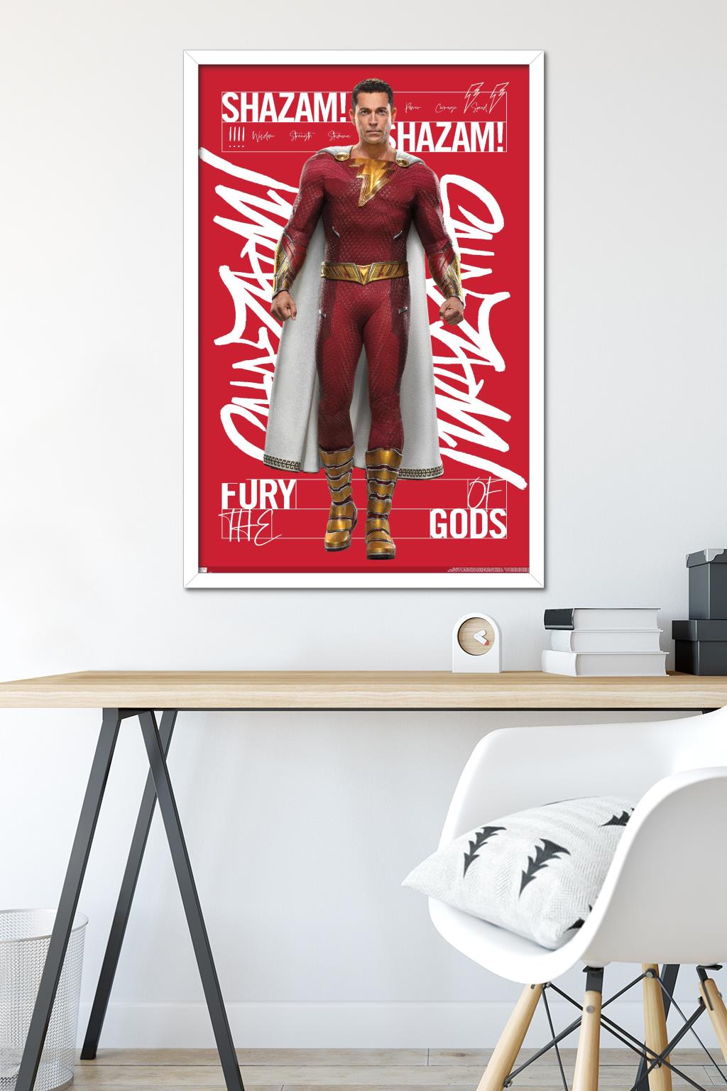 DC Comics Movie Shazam! Fury of the Gods - Shazam! Wall Poster, 22.375" x 34" Framed