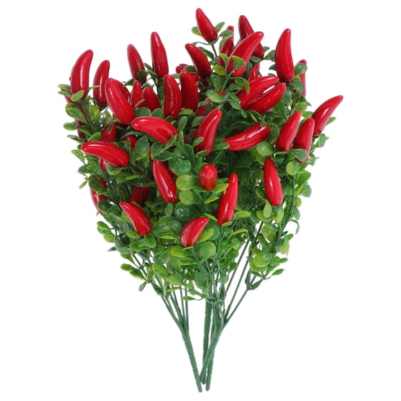 VERDANVERSE Peppers Plant Artificial Faux Chili Pepper Plants Foam Assorted Color Photo Props 4pcs