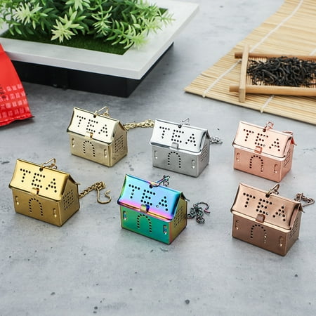 

Qianha Mall Tea Strainer House Shape with Hook 304 Stainless Steel Convenient Use Tea Filter for Home