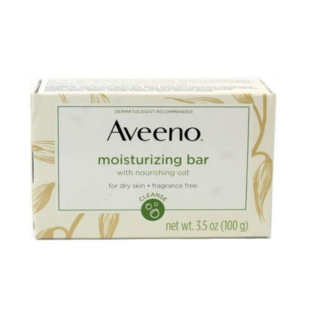 Aveeno Moisturizing Bar Soap, Fragrance Free, 3.5 oz (3 Pack) (Bundle)