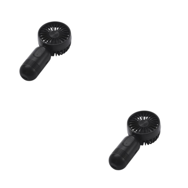 Injueey mini ventilador dispositivo de refrigeración enfriador de aire recargable carga USB 3 velocidades accesorios para el hogar equipo de Negro 2Conjunto