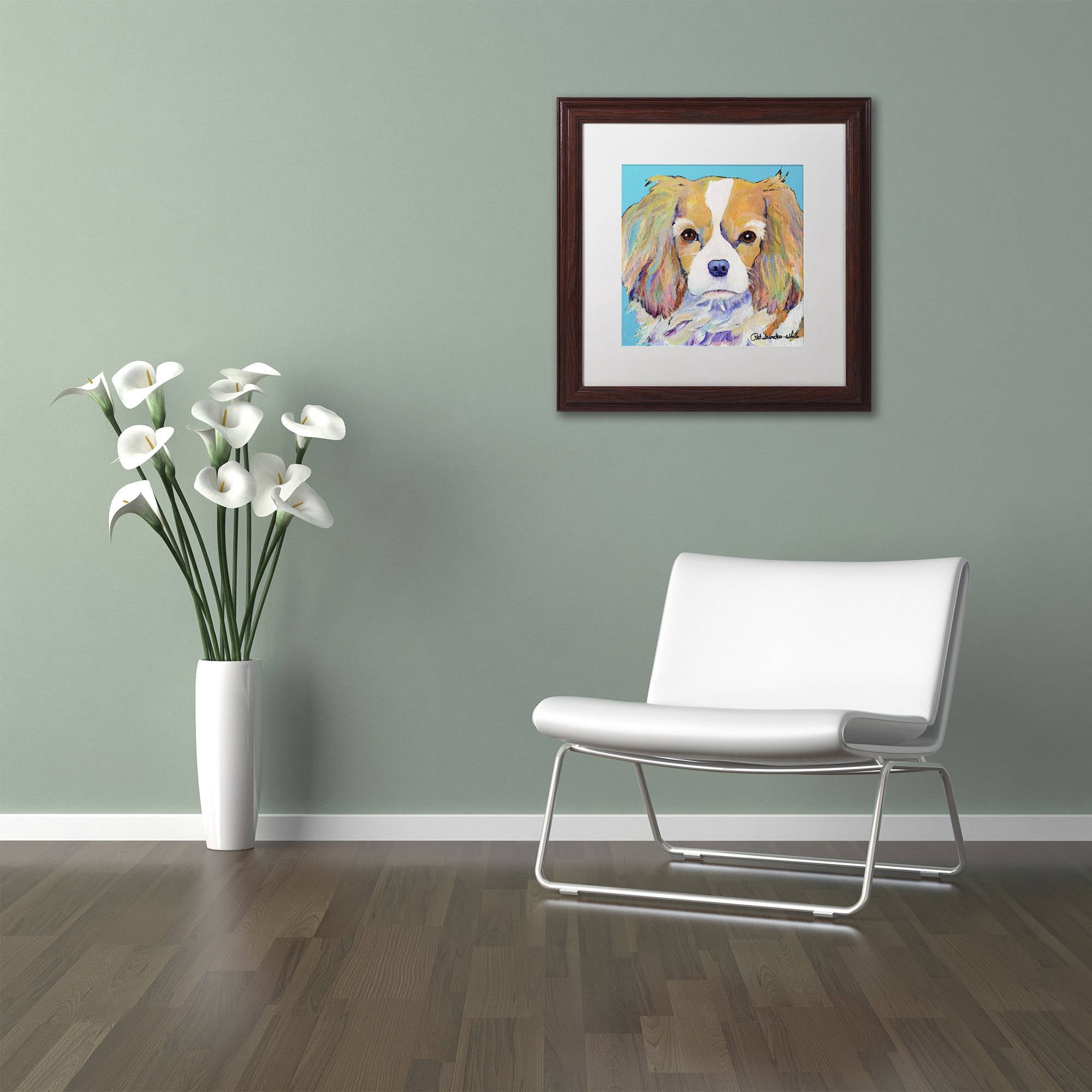Trademark Fine Art "Dagney" Canvas Art by Pat Saunders-White, White Matte, Wood Frame