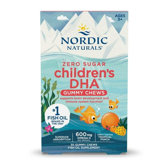 Nordic Naturals Children's DHA Gummies, 600 Mg, EPA & DHA , Non-GMO, 30 Ct