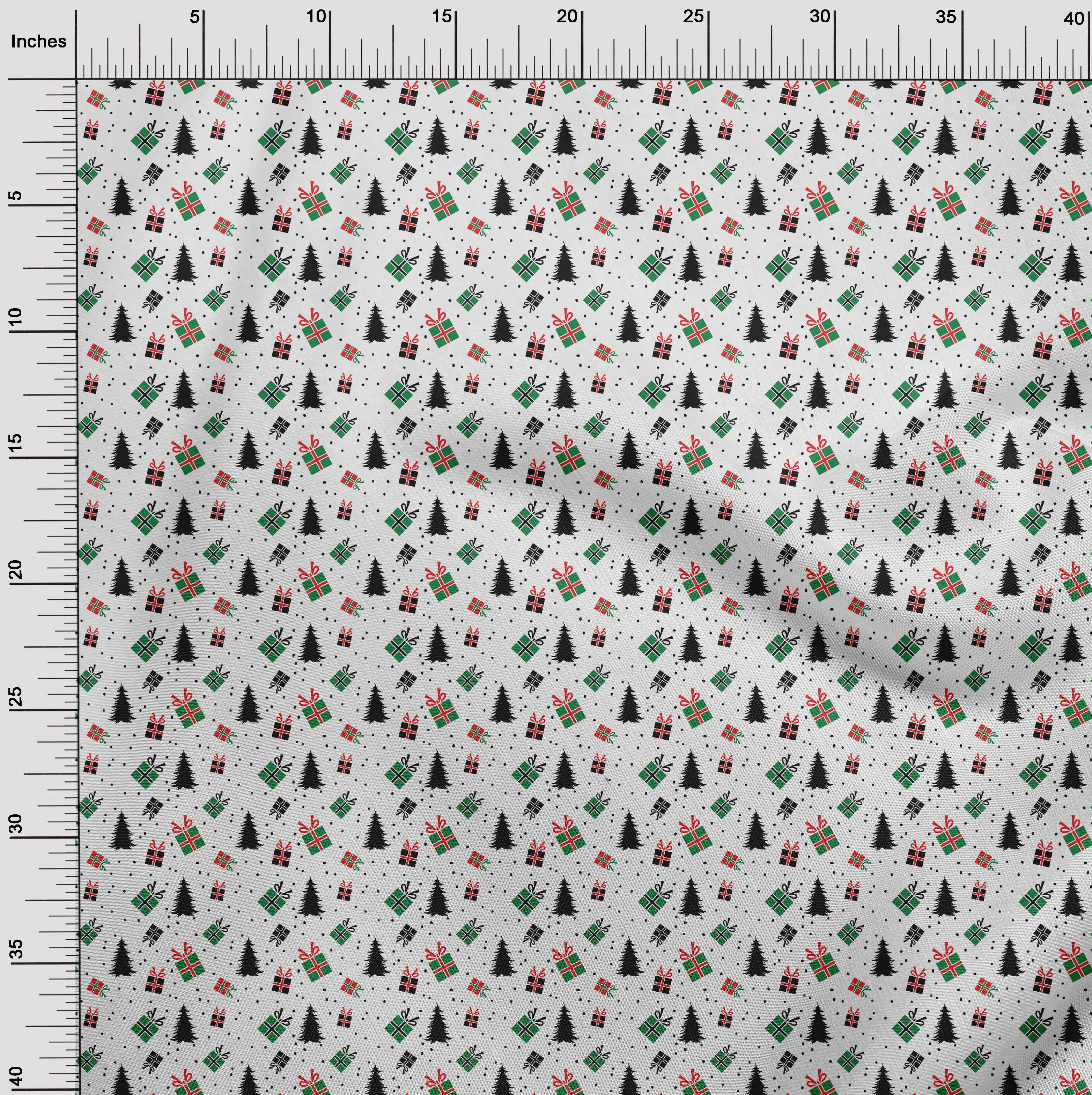 oneOone Cotton Poplin White Fabric Merry Christmas Sewing Fabric By The Yard Printed Diy Clothing Sewing Supplies 42 Inch Wide-59W