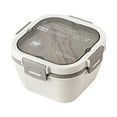 thumbnail image 1 of Zootealy Double Layer Salad Lunch Container 4-Compartment with Sauce Container Fork Spoon Food Prep Storage Containers for Lunch Snacks School Travel, 1 of 6