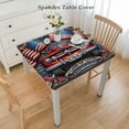 thumbnail image 2 of HAOXIT Square Table Decorations- American Flag Table Cover Decorations 60''x60'', 2 of 7