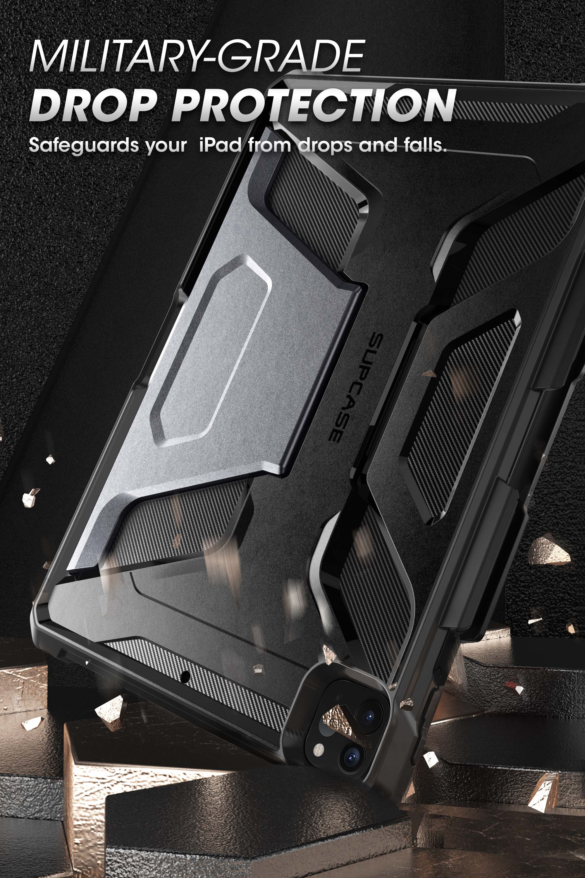 SUPCASE Unicorn Beetle Series Case Designed for iPad Pro 11 (2020 Release), with Built-in Apple Pencil Holder Full-Body Kickstand Rugged Protective Case for iPad Pro 11 (Black)