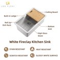 thumbnail image 5 of 30"x19" Rectangular Fireclay Workstation Kitchen Sink in Glossy White with Undermount/Drop-In Setup Full Accessories for Modern Kitchen Style, 5 of 12
