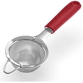 thumbnail image 1 of U-Taste Small Fine Mesh Strainer: 18/8 Stainless Steel 3.35in 30 Mesh Kitchen Food Sieve with Sturdy Riveted Silicone Handle, Heavy Duty Deep Handheld Metal Colander for Tea, Juice (Red), 1 of 9