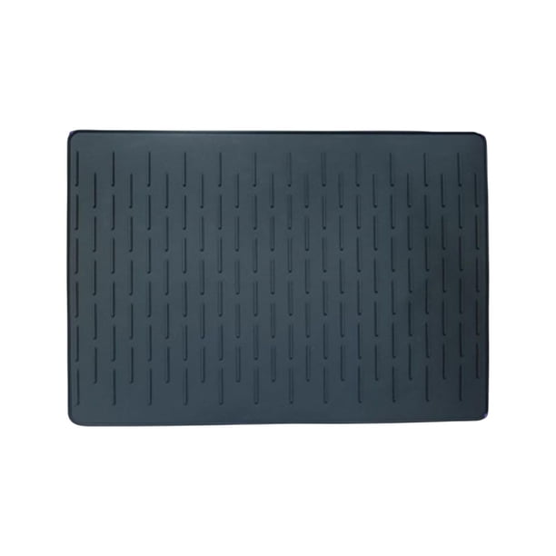 Alfombrilla de silicona para secar platos, apta para lavavajillas, impermeable, grande, de secado rápido, tabla de secado de utensilios, bandeja de Negro Gloria Alfombrillas de secado de platos de silicona