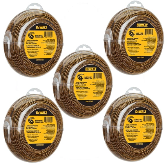 Dewalt 5 Pack Of Genuine OEM Replacement Trimmer Line - DWO1DT802-5PK