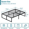 thumbnail image 3 of WYZZHY QIZUAKDF 7 Inch Full Size Bed Frame Heavy Duty Metal Platform No Box Spring Needed  Easy Assembly Noise Free  Black, 3 of 9
