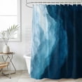 thumbnail image 6 of Navy Blue Waves Shower Curtain Set - 72" x 78" Washable Bathtub Curtain with 12 Hooks, Coastal Summer Beach Ocean Waterproof Fabric Stall Shower Curtains for Bathroom/Bathtub Décor, 6 of 6