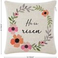 thumbnail image 2 of "He is Rerised" Taie d'Oreiller Carrée 20x20 Housse de Coussin en Lin Décorative avec Fermeture Éclair pour Canapé Sofa et Lit, 2 of 6