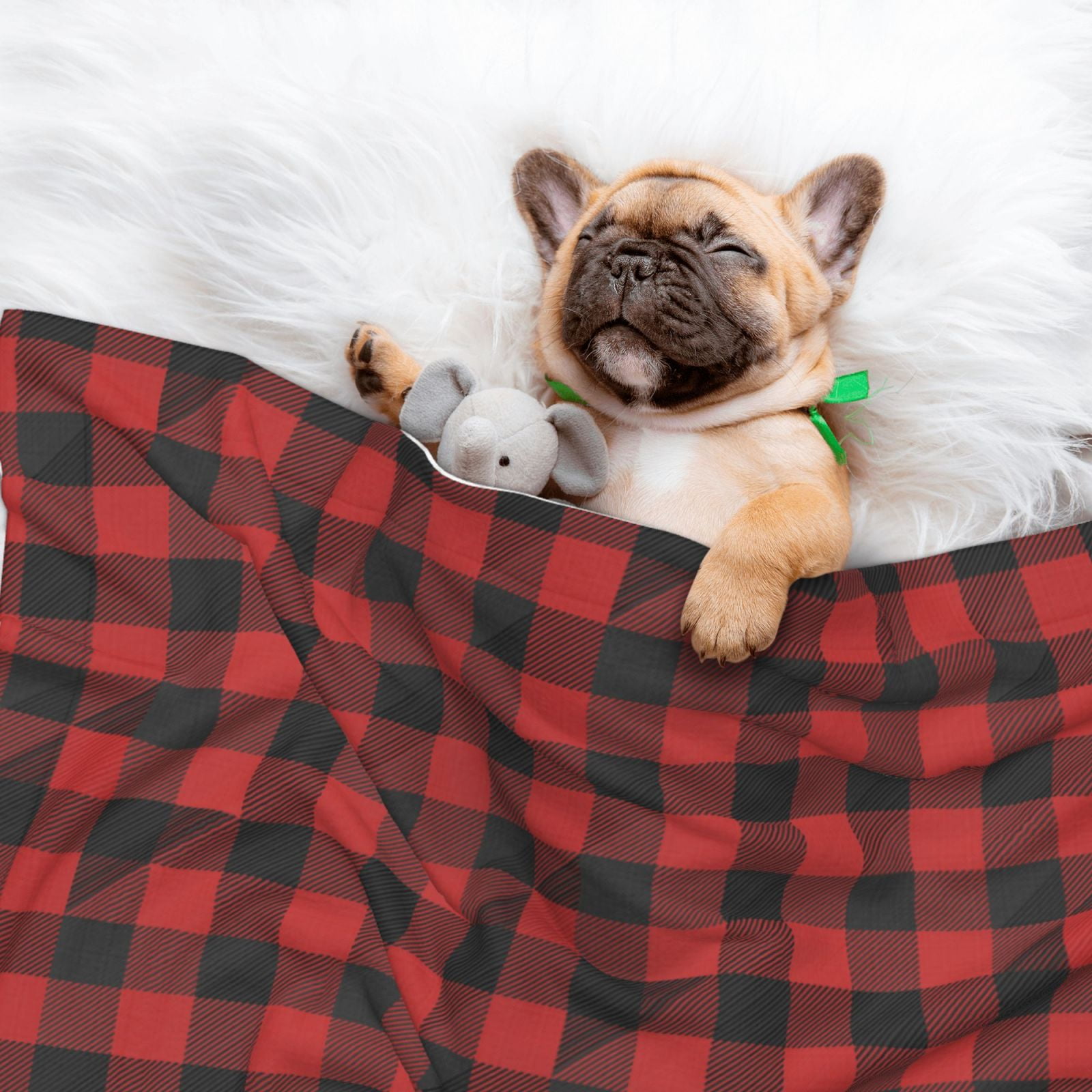 Naloa Red Black Plaid Dog Blanket, 3 Sizes Cat Blanket for Indoor Cats Large Medium Small Dog Gifts-Small
