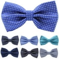 thumbnail image 2 of Mens Classic Polka Dot Blue Pre-Tied Bow Tie, 4.5", 2 of 2