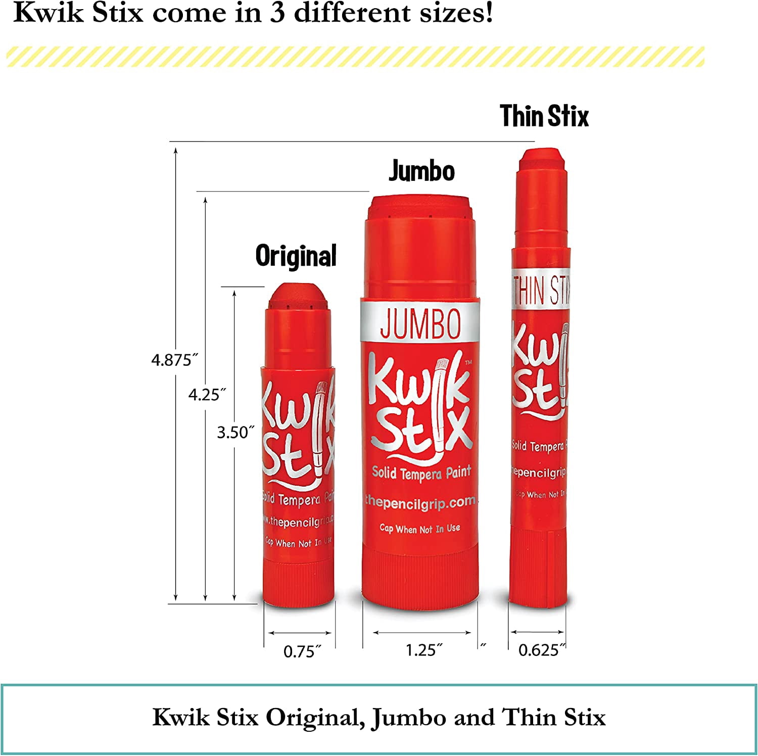 Kwik Stix Solid Tempera Paint Sticks, 14 Count, Global Skin Tone Colors, Washable, Quick-Drying, Non-Toxic