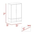 thumbnail image 5 of Rosie Armoire, Two Open Shelves, Double Door, Five Shelves, Hanging Rod Black / White, 5 of 5