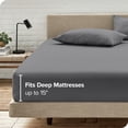 thumbnail image 6 of Bare Home Ultra-Soft Fitted Sheet + Pillowcase Set - Premium 1800 Collection - Deep Pocket - Queen, Gray, 6 of 8