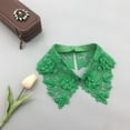 thumbnail image 3 of CYSFASHION Dickey Collar Blouse for Women Floral Half Shirts Family Business Casual Mock Neck Fake Collar Green, 3 of 5