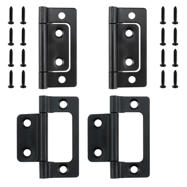 Bisagras para puerta SDTC Tech de 5 x 2 cm, negras, paquete de 4 con tornillos