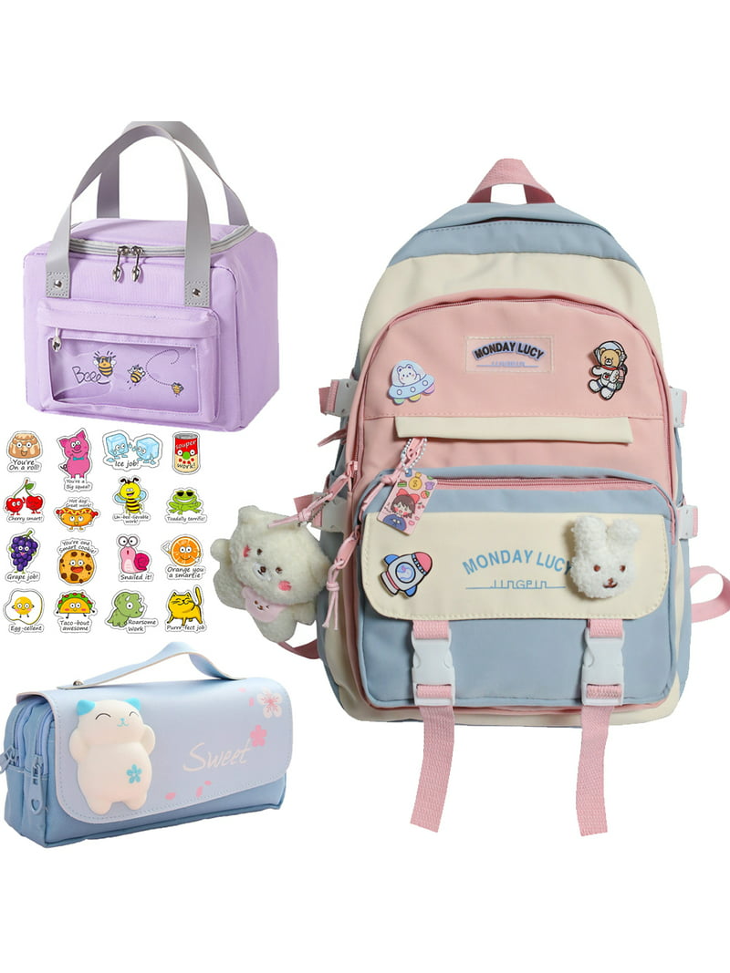 dígito para pétalo 13PCS Kawaii Backpack For School Cute Aesthetic Kids Backpacks For Girls  Elementary Kindergarten With Kawaii Pin And Accessories Chains Mochilas  Escolares Para Niñas Toddler Backpack For Girls, - Walmart.com