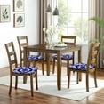 thumbnail image 6 of Blue and White Pioneer Flower Seat Covers for Dining Room Chairs Set Of 4,Stretch Printed Washable Chair Seat Cover with Elastic Ties and Button,Removable Waterproof Couch Cushion Covers, 6 of 6