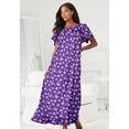 thumbnail image 5 of Dreams & Co. Plus Size Petite Long Floral Print Cotton Gown, 5 of 6