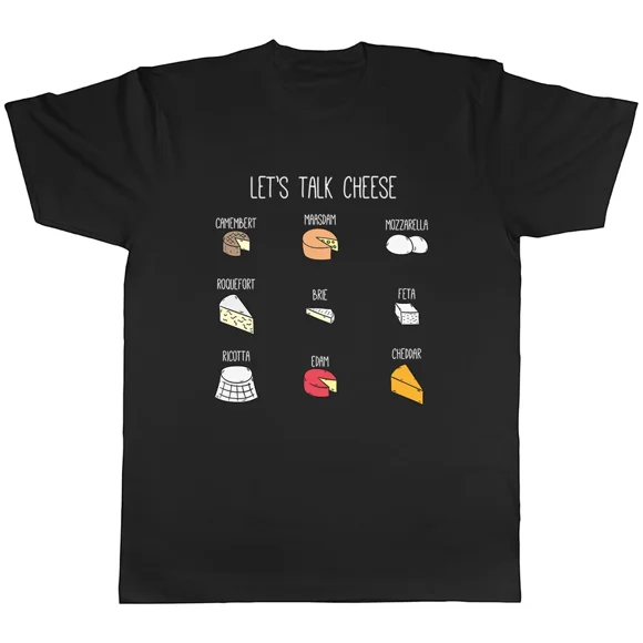 Cheese Selection Chart Funny Foodie Gourmet Snack Lover Design Unisex T-Shirt H00343, up to size 5XL