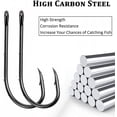 thumbnail image 7 of Baitholder Fishing Hooks Long Shank Beak Jig Hooks,100Pcs Black Jig Fishing Hooks Offset with 2 Baitholder Barbs Size:#4-6/0, 7 of 7