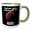 Green/White, variant on 3drose, Funny Space Mars Exploration and Colonization Occupy Mars., 11oz Two-tone Green Mug
