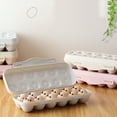 thumbnail image 3 of Jierger 3PCS Stackable Plastic Covered Egg Tray Holder, Storage Container and Organizer for Refrigerator Dozen-Section Carrier Bin with Lid and Handle Holds 12 Eggs, 3 of 7
