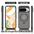 thumbnail image 2 of for Google Pixel 9 10 9 Pro 10 Pro Case Compatible with MagSafe with Kickstand, Translucent Matte Shockproof Phone Case Cover - Black, 2 of 7