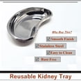 thumbnail image 2 of Multipurpose Kidney Tray Stainless Steel Basin Rounded Edges Lab Tray Instruments Storage - 12", 2 of 2