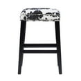 thumbnail image 3 of Linon Walt 30" Wooden Frame Cow Print Bar Stool in Black, 3 of 12