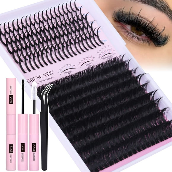 Lash Clusters Kit CORUSCATE 100D, extensión para pestañas largas