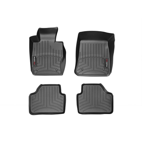 WeatherTech Custom Fit FloorLiners compatible with BMW X1 35i, X1 28i - 1st & 2nd Row (2-pc. Rear Liner), Black
