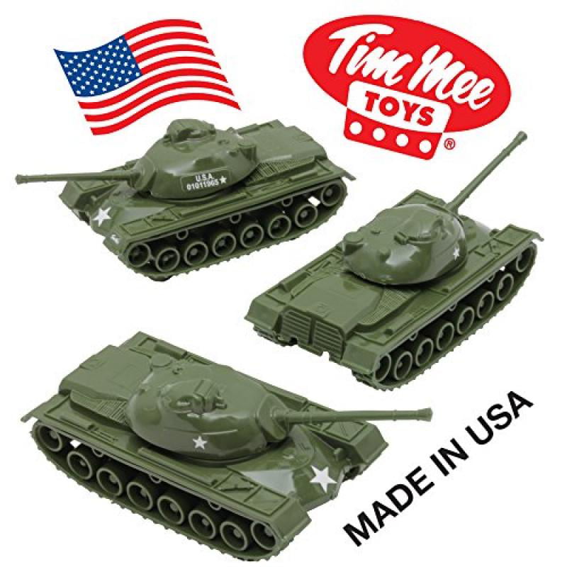 TimMee Toy TANKS for Plastic Army Men Green WW2 3pc Made in USA