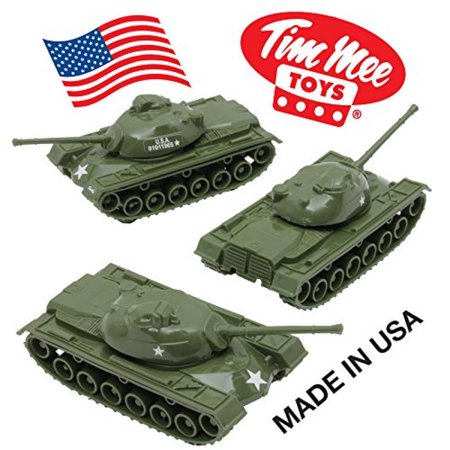 TimMee Toy TANKS for Plastic Army Men: Green WW2 3pc - Made in (Best Army In Ww2)