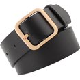 thumbnail image 3 of HUGFEGWE Ceinture en Cuir PU pour Femmes Réglable Lignes de Couture Fines Mode Décontractée Boucle à Ardillon pour Pantalon Robe CJB91-76350, 3 of 5